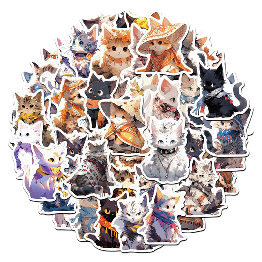 Cartoon Animal Cat Stickers Decal for Laptop Motorcycle Luggage Snowboard Fridge