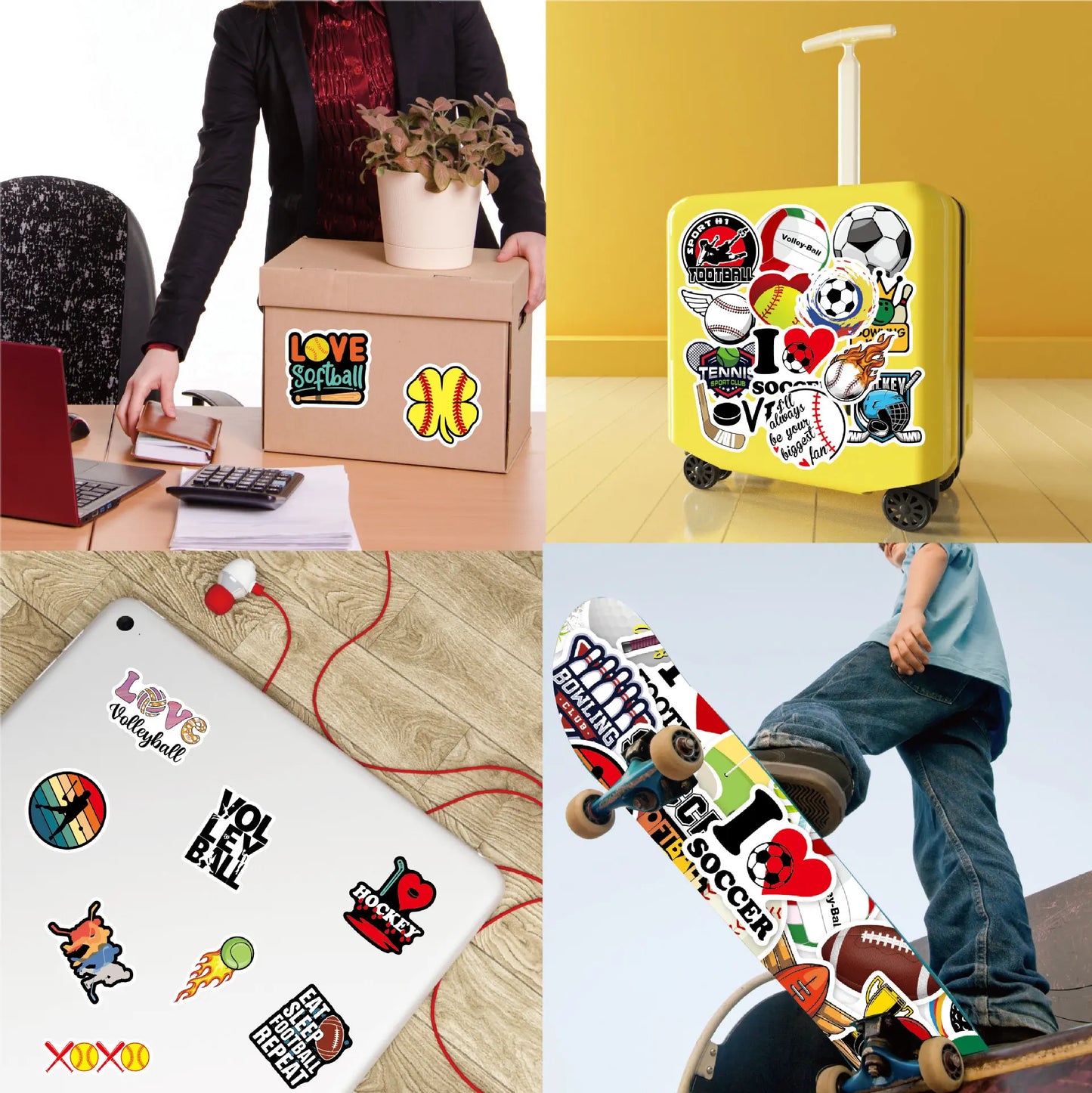 10/30/50/100PCS Ball Sports Sticker Basketball Soccer Waterproof Graffiti DIY Case Cute Laptop Skin Kawaii Packaging Aesthetic