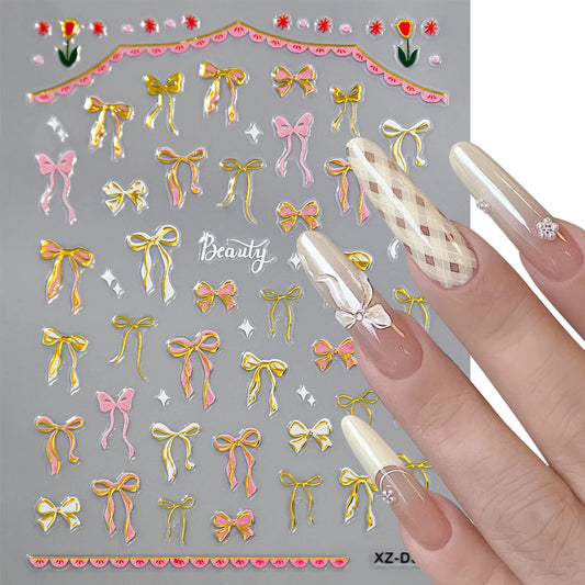 3D Bowknot Nail Art Sticker Lace Butterfly Decals