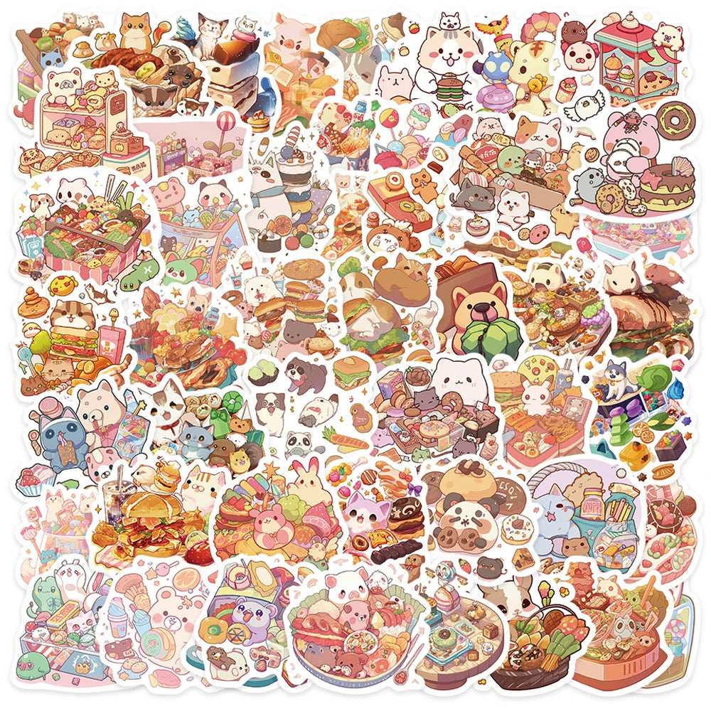 Kawaii Cartoon Animal Cat Stickers Decals for Laptop Phone Notebook