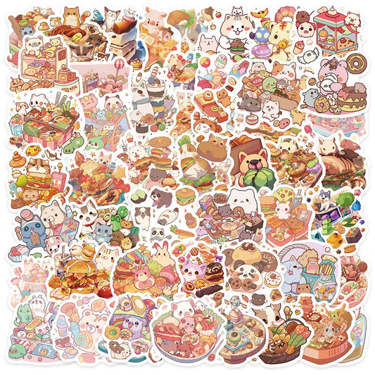 Kawaii Cartoon Animal Cat Stickers Decals for Laptop Phone Notebook