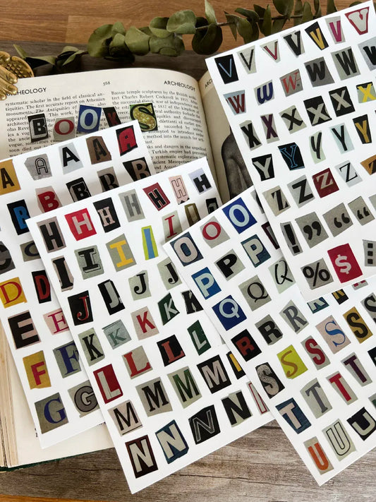 Ins English Alphabet Number Symbol Sticker DIY Scrapbooking Journal Collage Diary Album Planner Decoration