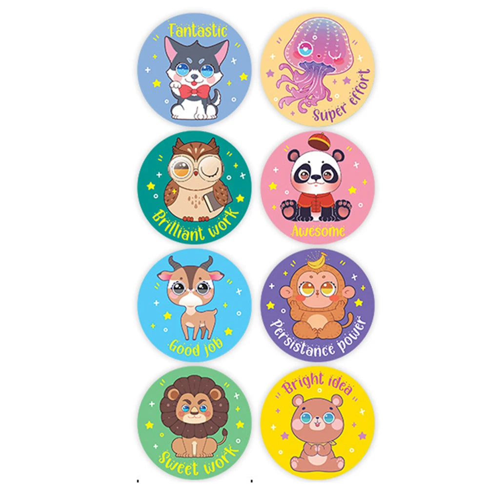 100-500pcs Kids Toy Stickers Animal Cartoon Stickers Various Cute Design Patterns School Teacher Reward Stickers