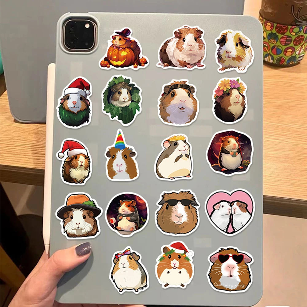 10/30/50PCS Cute Cavia Porcellus Stickers Cartoon Animal Decals Notebook Laptop Luggage Phone Suitcase Fridge DIY Decoration Toy