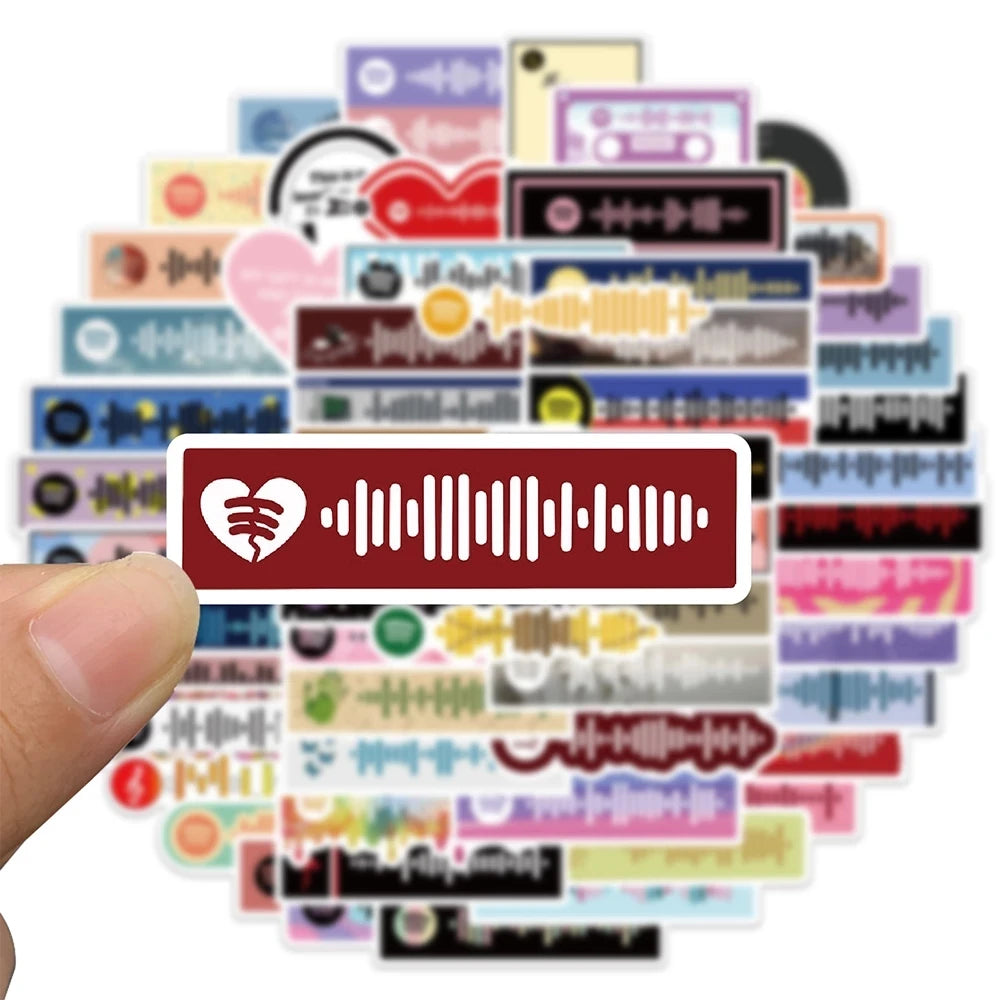 10/30/68PCS Singer Girl In Red Musical Note Sticker Graffiti Funny Song Decals Decoration Scrapbook Laptop Phone Guitar Kids Toy