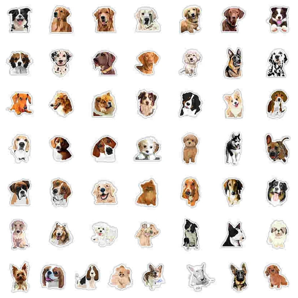 10/30/50PCS Dog Stickers Kawaii Animal Cartoon Decals Toys DIY Suitcase Notebook Phone Laptop Luggage PVC Hand Account Material