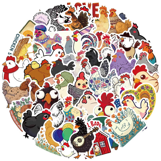 Cute Animal Waterproof Stickers for Laptop, Motorcycle, Luggage, Snowboard, Fridge, Car - 10/30/50Pcs