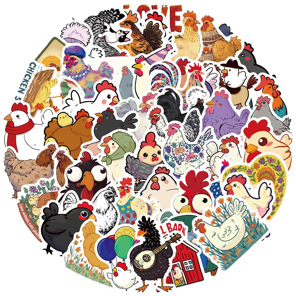 Cute Animal Waterproof Stickers for Laptop, Motorcycle, Luggage, Snowboard, Fridge, Car - 10/30/50Pcs