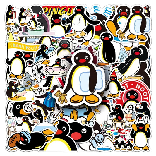 50pcs PINGU Stickers for Suitcase, Stationery, Water Cup, Phone, Scooter, Laptop, Refrigerator
