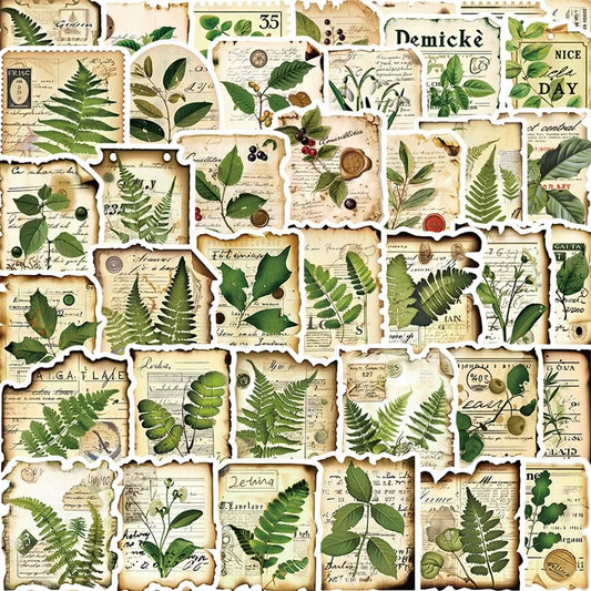 Green Plant Stickers 10/30/50PCS Scrapbooking Supplies