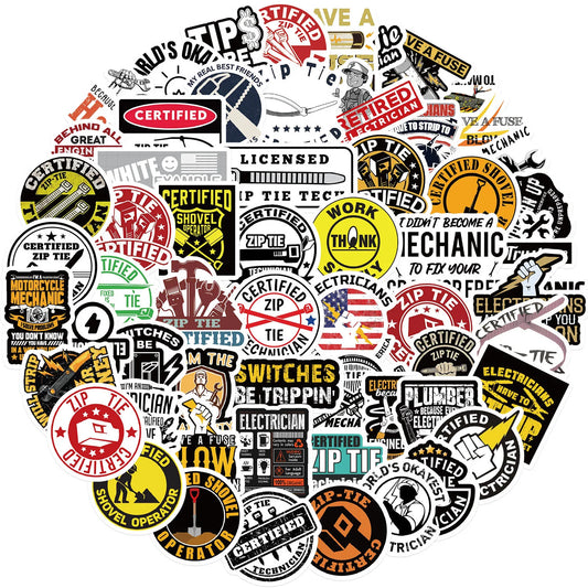 Zip Tie Stickers Decals for Skateboard Laptop Phone Suitcase Bike