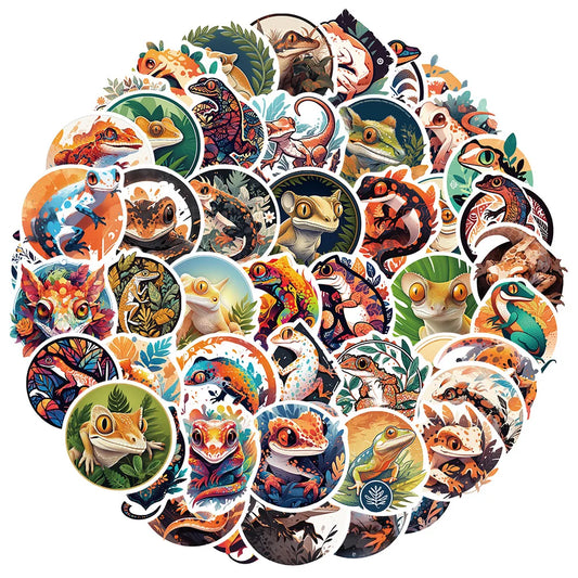 Cartoon Reptile Stickers for Suitcase, Skateboard, Laptop, Phone - 10/30/50Pcs Decal Set