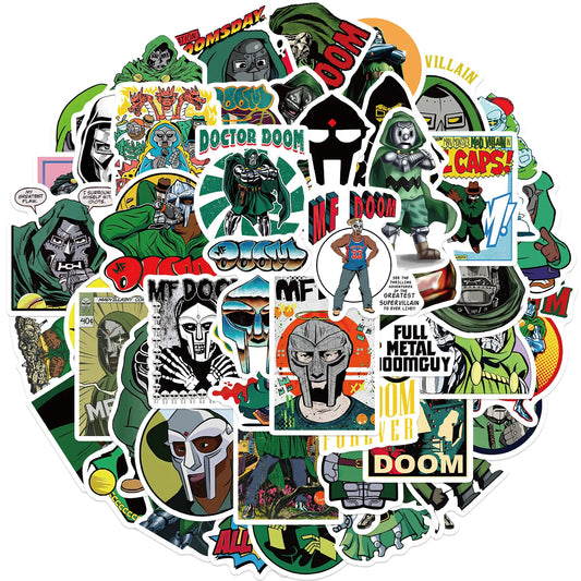 Mf Doom Stickers Pack: Snowboard, Laptop, Luggage, Car, Fridge, DIY Vinyl Decor