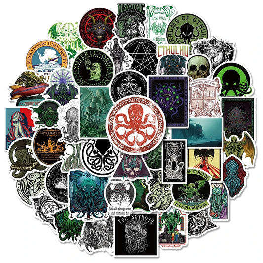 Cthulhu Mythos Horror Stickers Decal Set for Luggage Laptop Guitar Skateboard Car