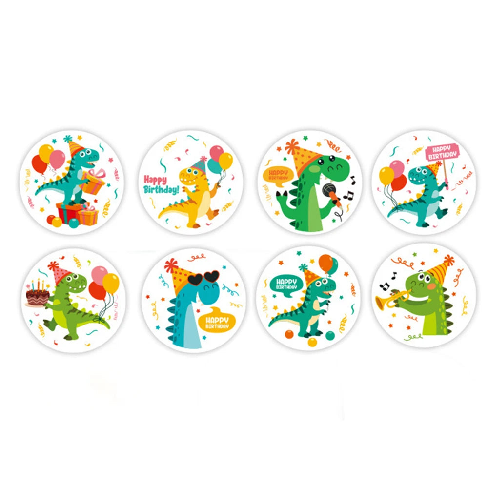 100-500pcs Round Dinosaur Stickers For Kids Teacher Reward Stickers School Supplies Animal Incentive 1inch Stationery Stickers