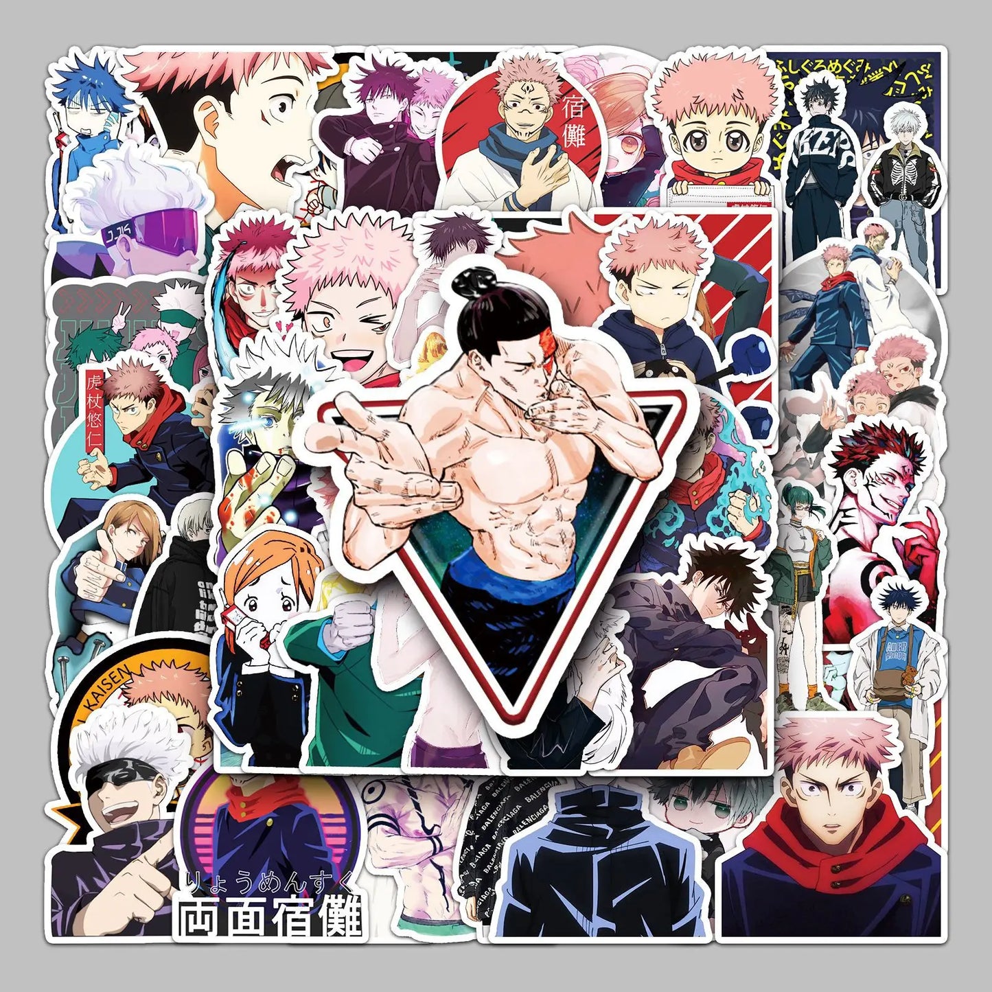 Jujutsu Kaisen Graffiti Stickers Pack - 50pcs for Helmets, Desktops, Walls, DIY Decoration Wholesale