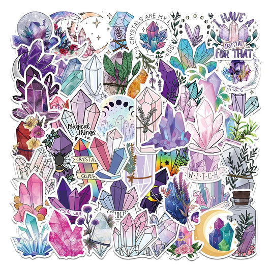 50pcs Cartoon Crystal Graffiti Stickers for Helmets, Walls, DIY Decoration Wholesale