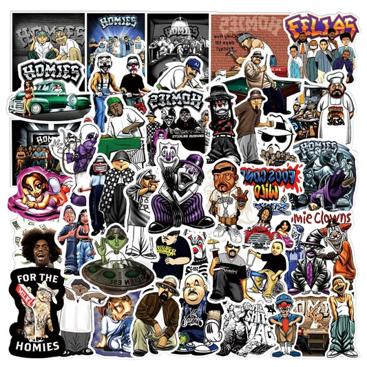 50pcs Homies Graffiti Stickers for Laptop, Water Bottle, Phone, Scooter, Suitcase, Refrigerator