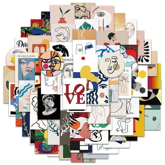 65pcs Abstract Art Stickers for Skateboard, Phone, Laptop, Luggage