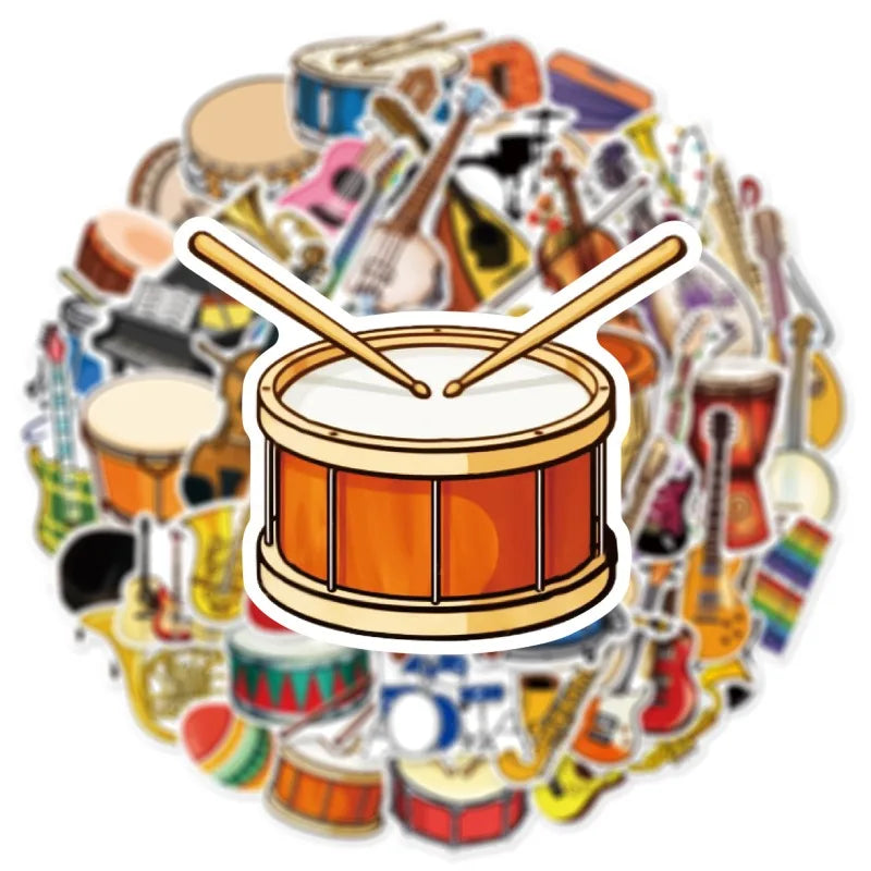 Cartoon Musical Instruments Sticker Packs