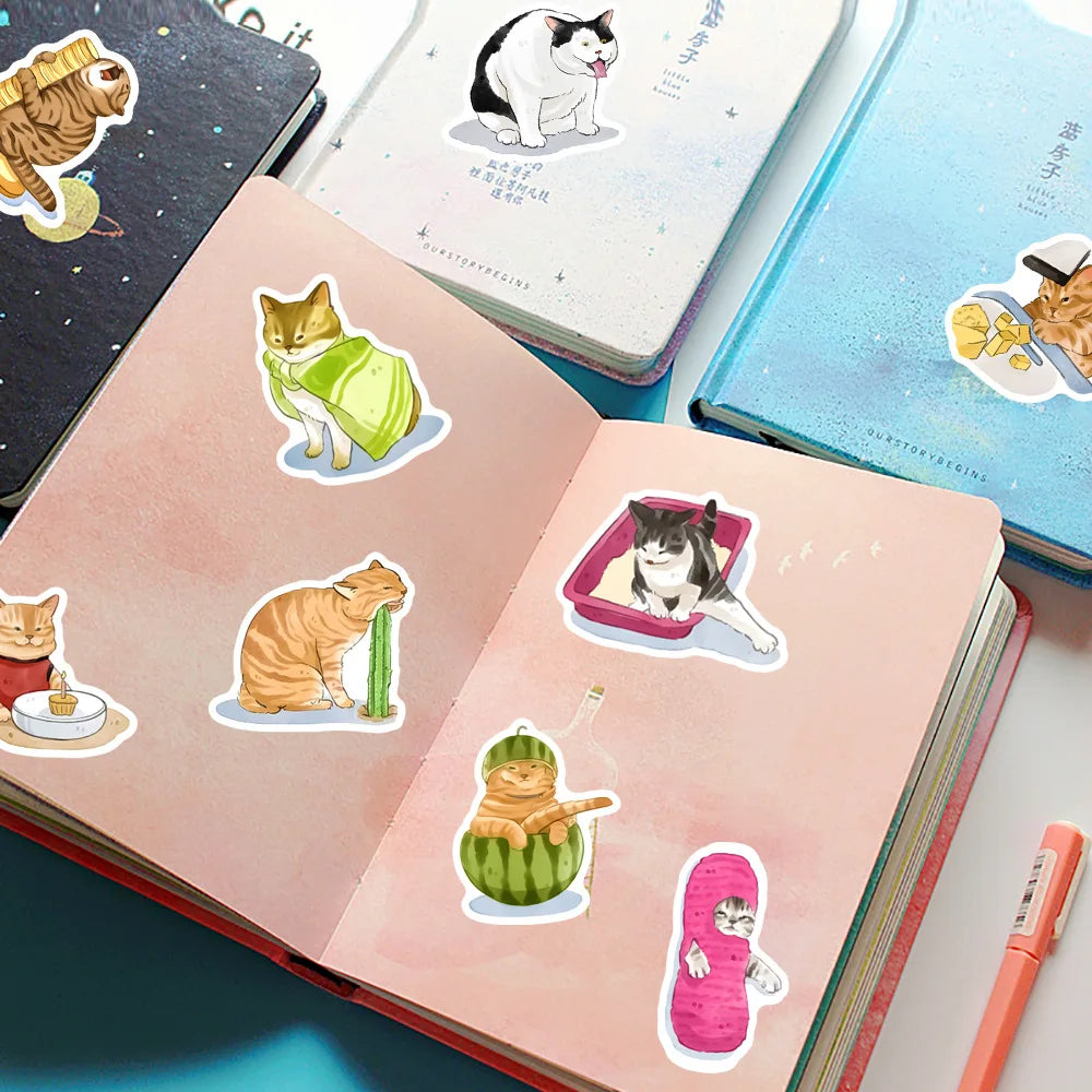 10/30/50PCS Kawaii Cats Stickers Cute Cartoon Decals Decoration DIY Suitcase Phone Fridge Notebook Waterproof Sticker Graffiti