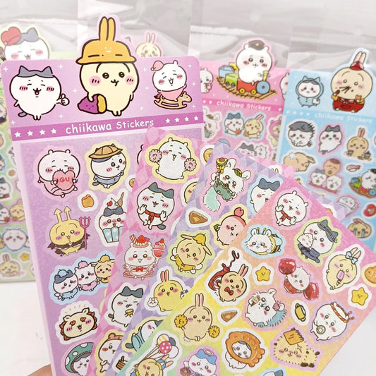 20Sheets Mix Kawaii Chiikawa Anime Stickers Cute Hand Acount  Suitcase Phone Case Laptop Stickers Kids Toys Gifts