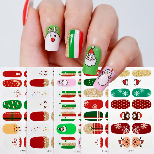Autumn/Winter Gel Nail Stickers - Christmas Nail Art Strips