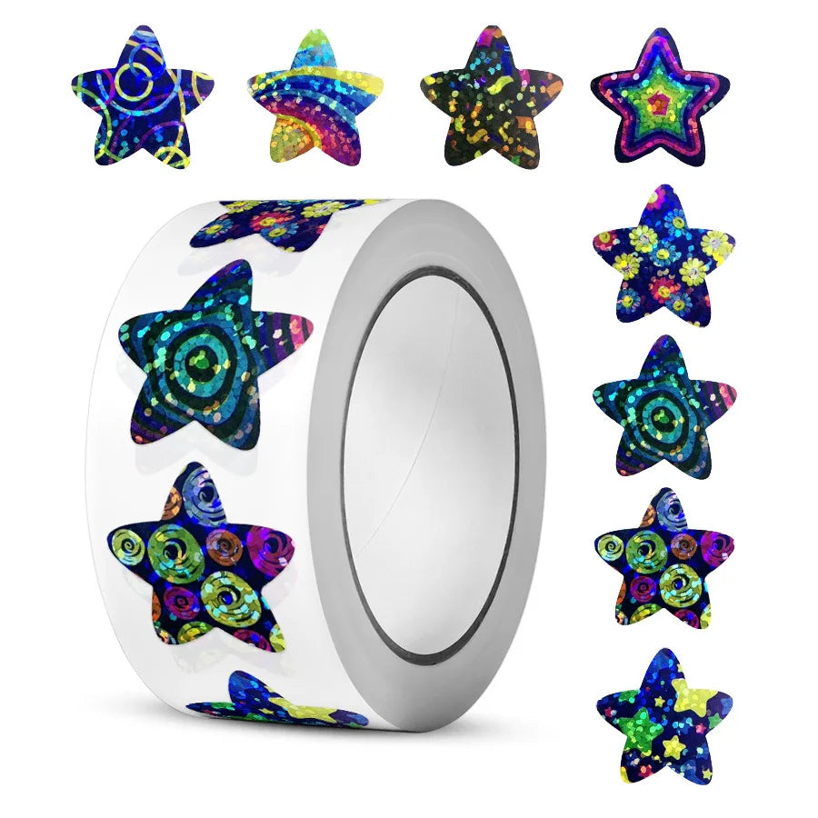 50-500pcs Cute Space Stars Sticker Children Reward Encouragement Sticker Birthday Party Gift Packaging Sealing Decor Lables kids