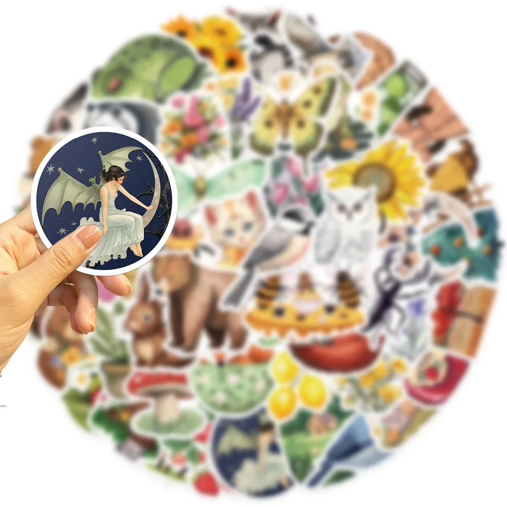 10/30/50PCS Cute Forest Animal Cartoon Stickers DIY Decoration Waterproof Skateboard Fridge Laptop Phone Car Notebook Decals Toy