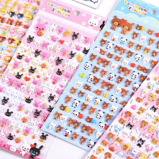 6 Pcs Kawaii Animal 3D Foam Stickers for Scrapbooking & DIY