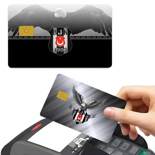 Besiktas BJK Card Skin Sticker Matte Gold Silver Black
