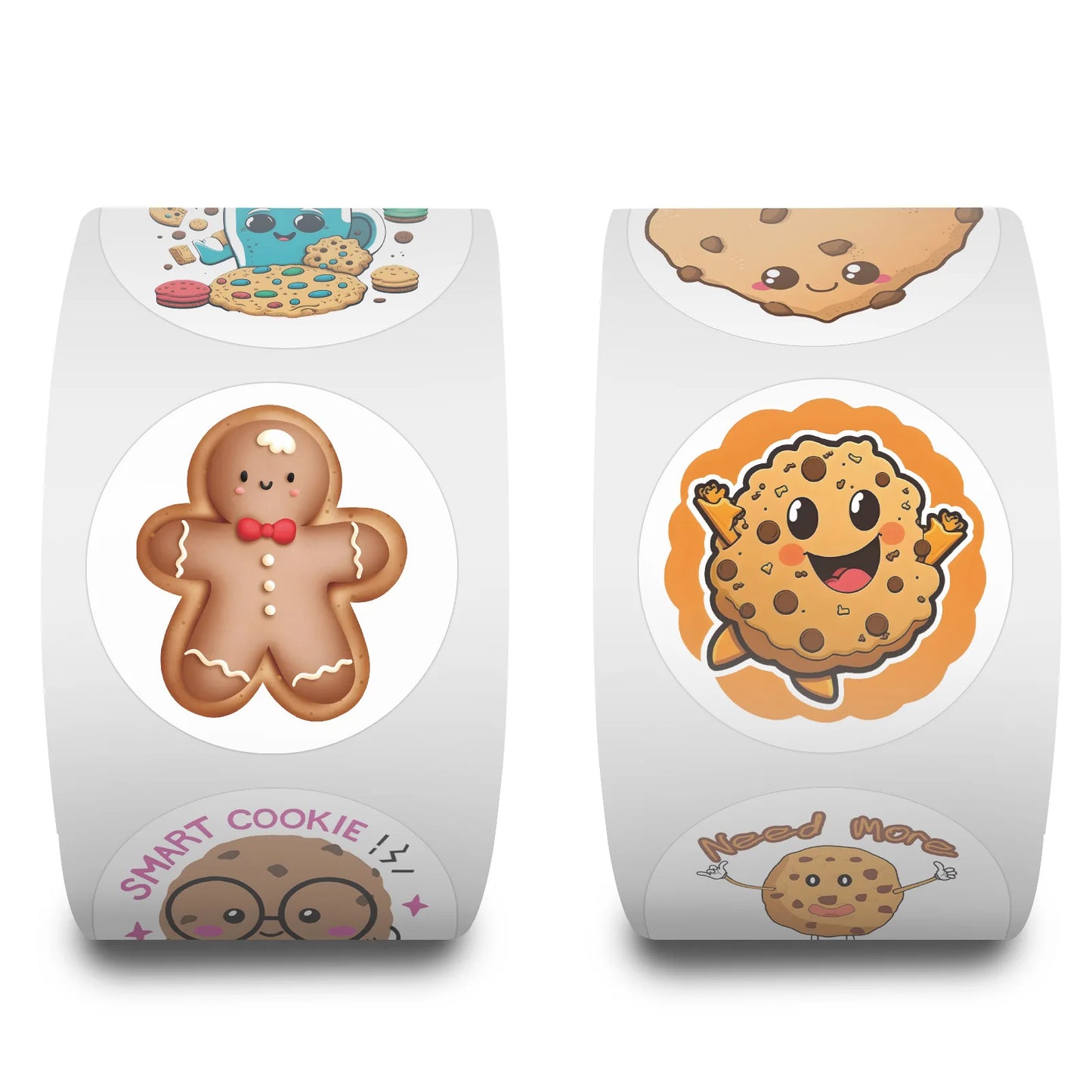 100-500pcs Cartoon Cookies Stickers for Yummy Dessert Sticker for Stationery Scrapbook Phone Art Bakery Sealed Label Decal