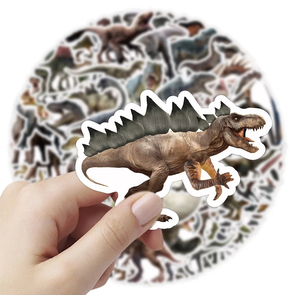 10/30/50/100PCS Jurassic Dinosaur Stickers Realistic Animals Decals DIY Notebook Skateboard Phone Laptop Bike Graffiti Kids Toys