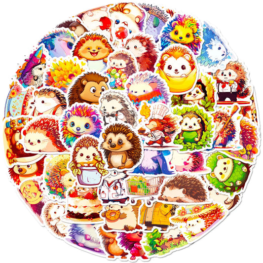 Hedgehog Cartoon Stickers for Scrapbook, Water Bottle, Laptop, Guitar - 10/25/50pcs