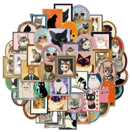 50PCS Cute Cat Stickers for Phone & Notebook Decor