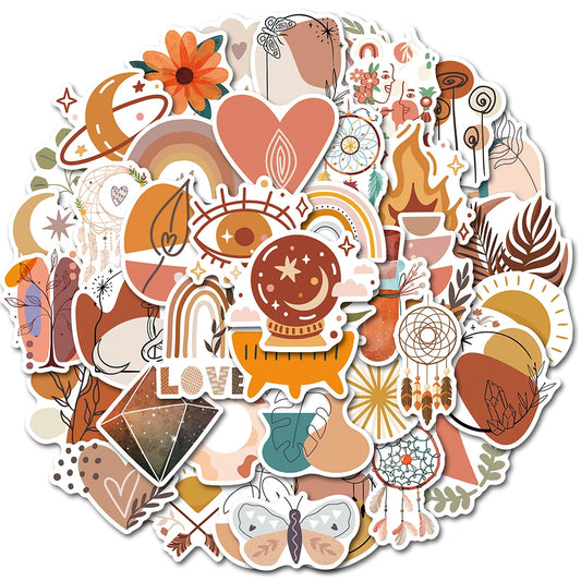 Bohemian Cartoon Art Stickers: Laptop, Phone, Luggage, Guitar, Fridge, Scrapbook, Graffiti (10/30/50/100pcs)