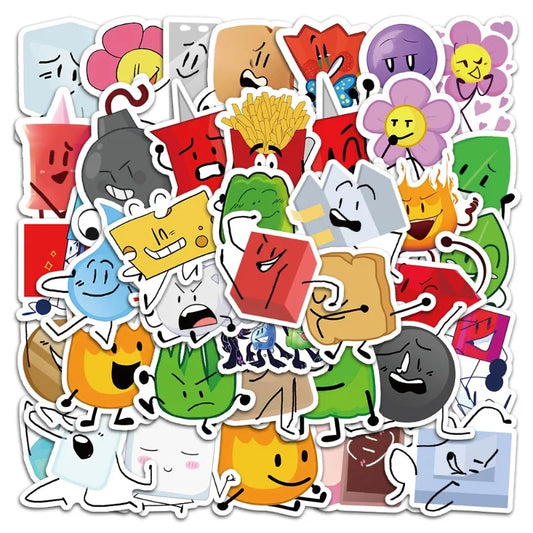 50pcs Battle for Dream Island Stickers for Laptop, Phone, Car, Scooter, Water Bottle, Suitcase, Stationery