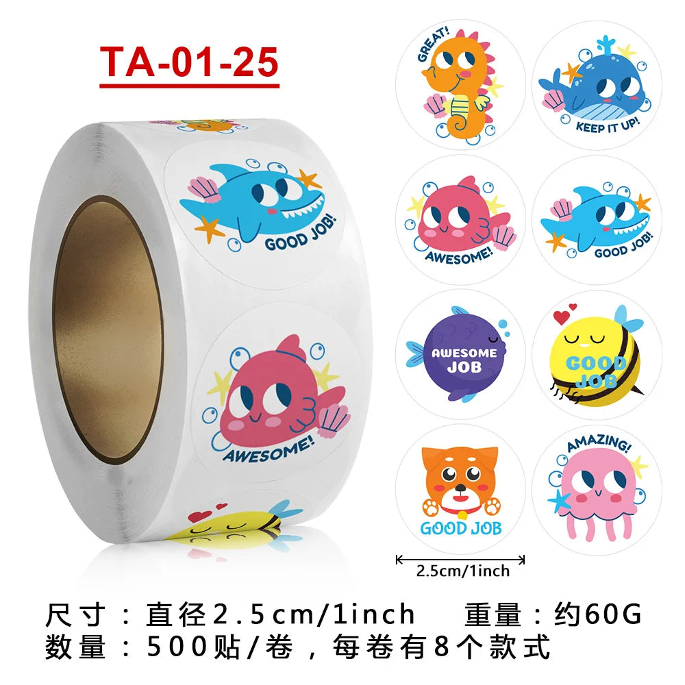 50-500pcs Cute Cartoon Sticker Kids School Teacher Supplies Classic Toy Reward Stickers Gift Sealing Decor Stationery Birthday