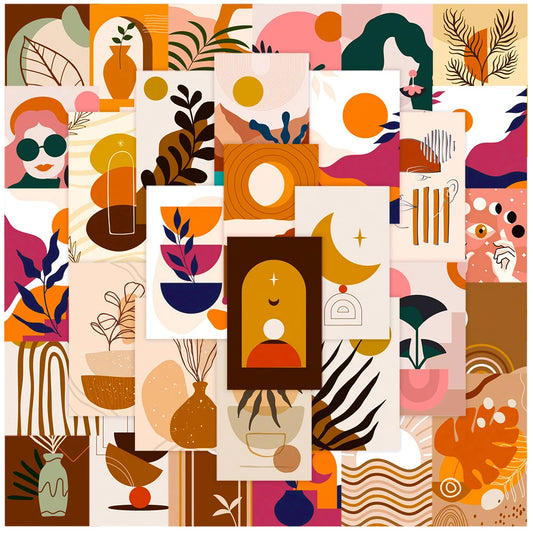 Vintage Boho Art Stickers: Aesthetic Decals for Scrapbook, Laptop, Phone, Car, Bike, Kids - 10/30/50pcs