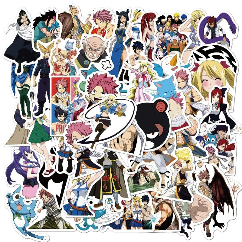 50pcs FAIRY TAIL Stickers for Laptop, Phone, Suitcase, Water Bottle, Scooter, Refrigerator