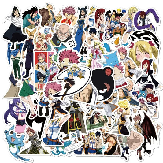 50pcs FAIRY TAIL Stickers for Laptop, Phone, Suitcase, Water Bottle, Scooter, Refrigerator