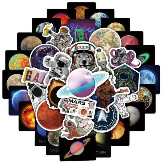 Space Astronaut Planet Stickers Pack for Kids Gifts