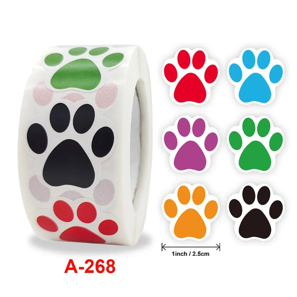 50-500PC Cute Cartoon Cat's Paw Reward Stickers for Kids School Teacher Supplies Kids Classic Toy Gift Sealing Decor Stationery