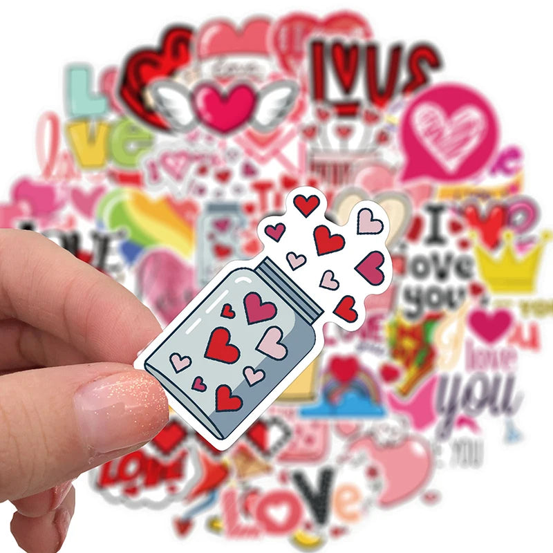 10/30/50PCS Cute Love Sticker Aesthetic Children's PVC Sketchbook Decoration Scrapbooking School Stationery Supplies for Kids