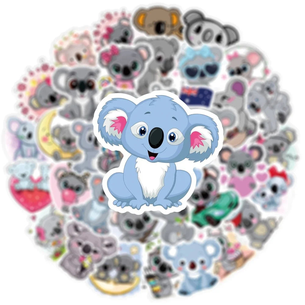 10/50Pcs Kawaii Koala Bear PVC Waterproof Stickers Scrapbooking Diy Luggage Cup Sticker Stationery Supplies 2022