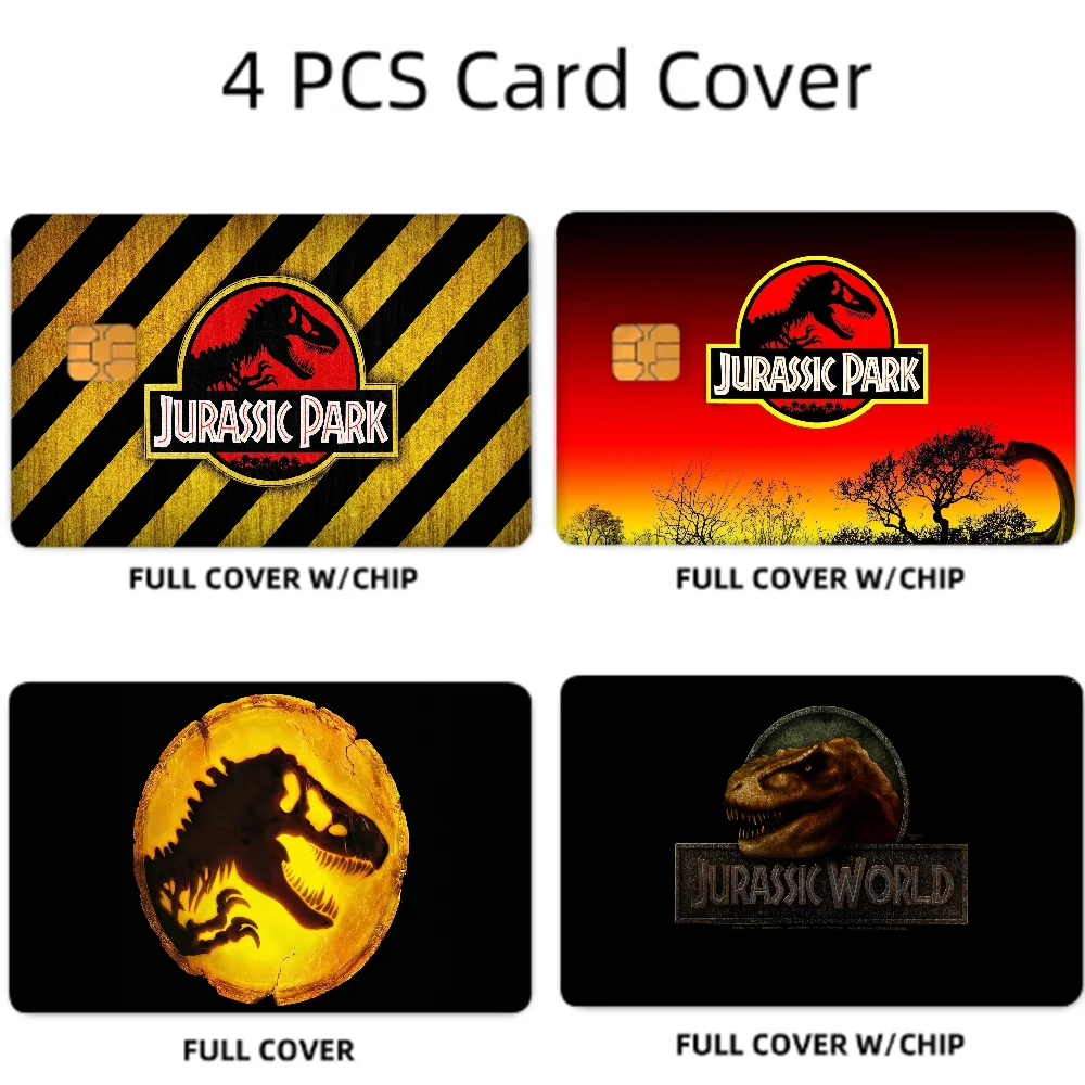 Jurassic World Card Stickers Set - Waterproof, 4pcs