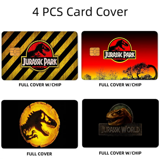 Jurassic World Card Stickers Set - Waterproof, 4pcs