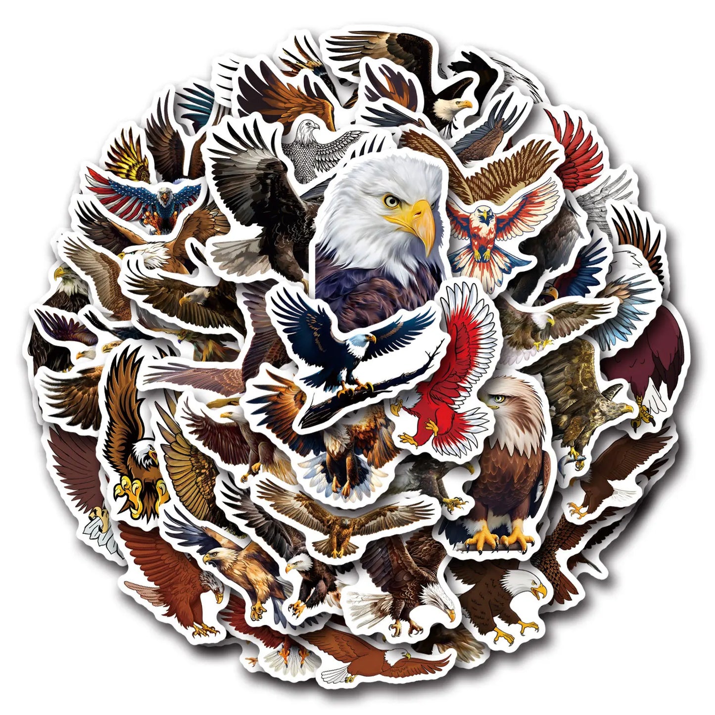 10/30/55PCS Cool Eagle Stickers Animal Graffiti Sticker DIY Scrapbook Luggage Laptop Car Bike Skateboard Cartoon Decals Kids Toy