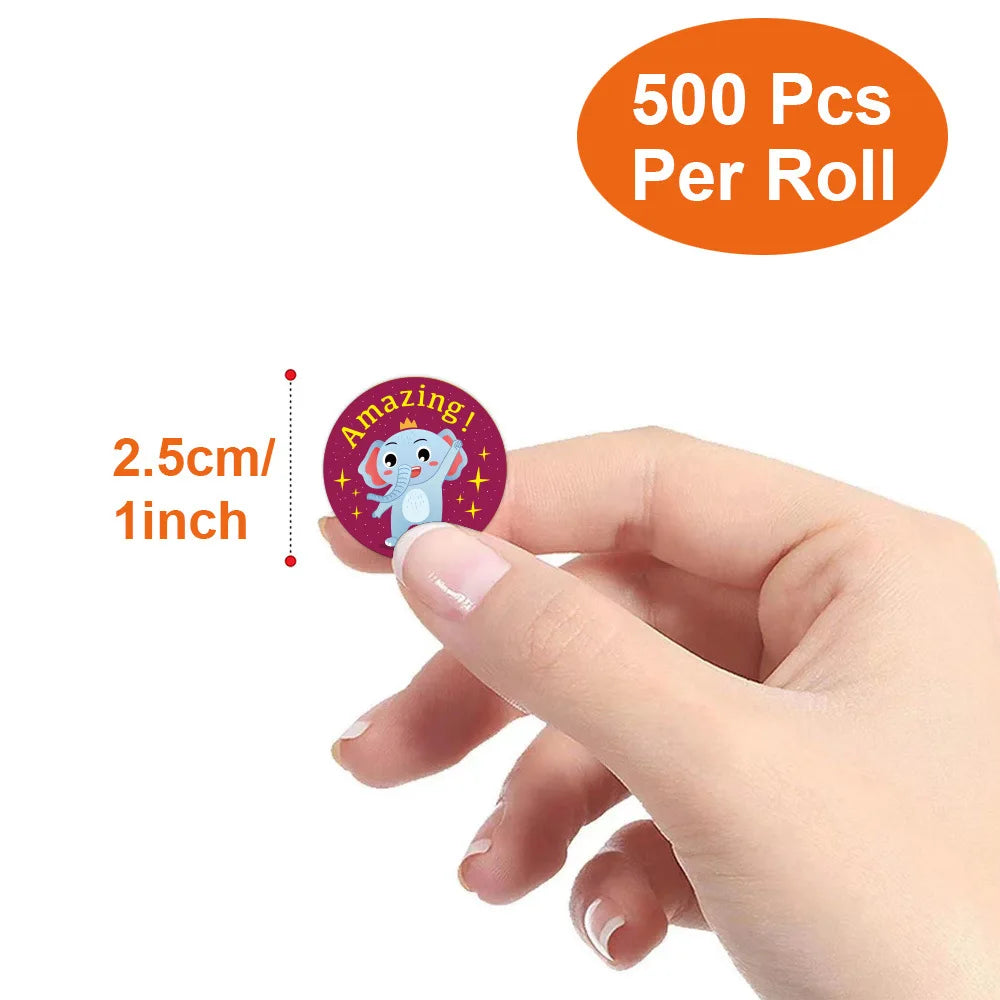 100-500pcs Reward Label Cartoon Animal Sticker Thank You Cute Game Sticker DIY Gift Sealing Label Decoration Supple