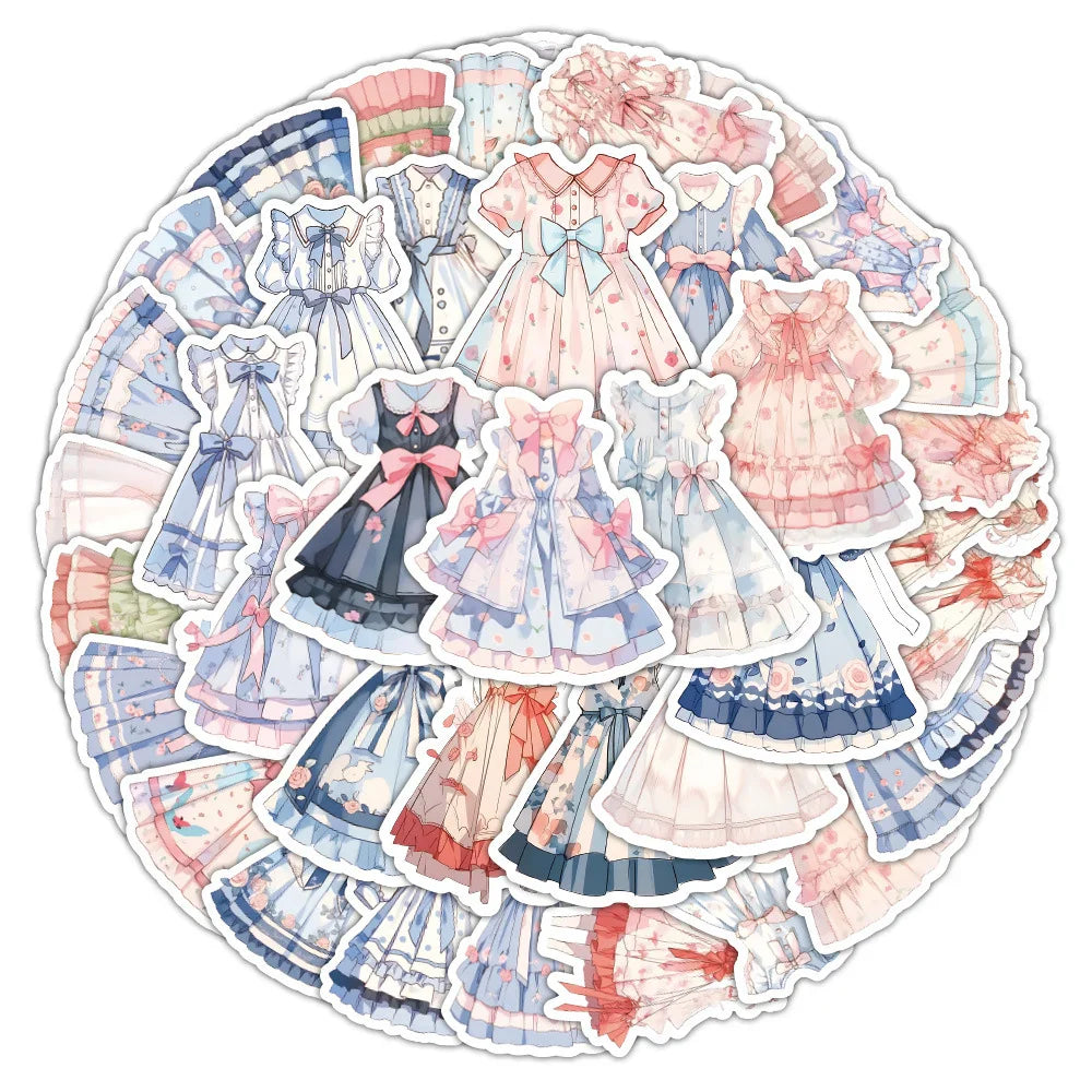 Kawaii Anime Lolita Stickers Cute Cartoon Decals for Laptop Guitar Phone Suitcase
